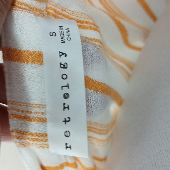 Retrology womens orange scrunchy striped blouse size small - Picture 10 of 16